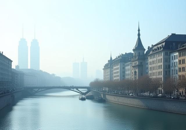 Blick auf das Zürcher Limmatquai mit Fokus auf Ordnung und Struktur
